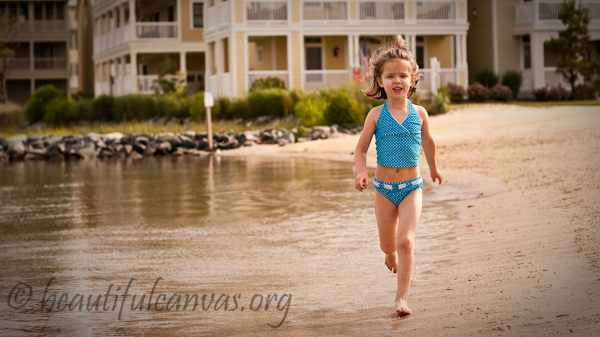 running along beach